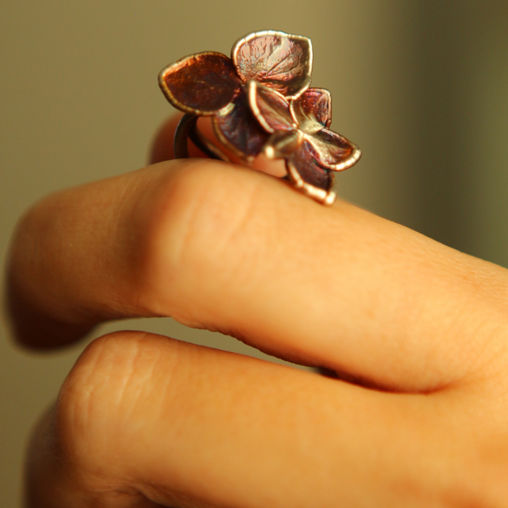 Cuff in silver, Hydrangea, фото 2